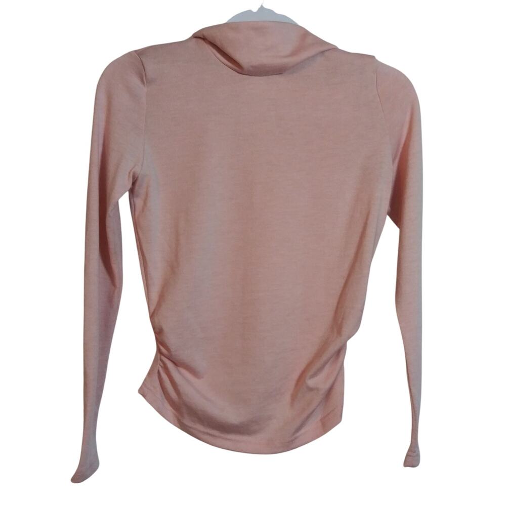 OGL Pink Heathered Knit Long Sleeve Neck Tie Top Size XS